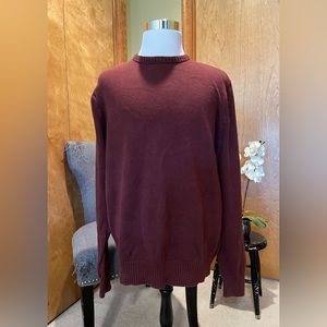 Eddie Bauer Men’s Large Tall Burgundy Crewneck Pullover Sweater